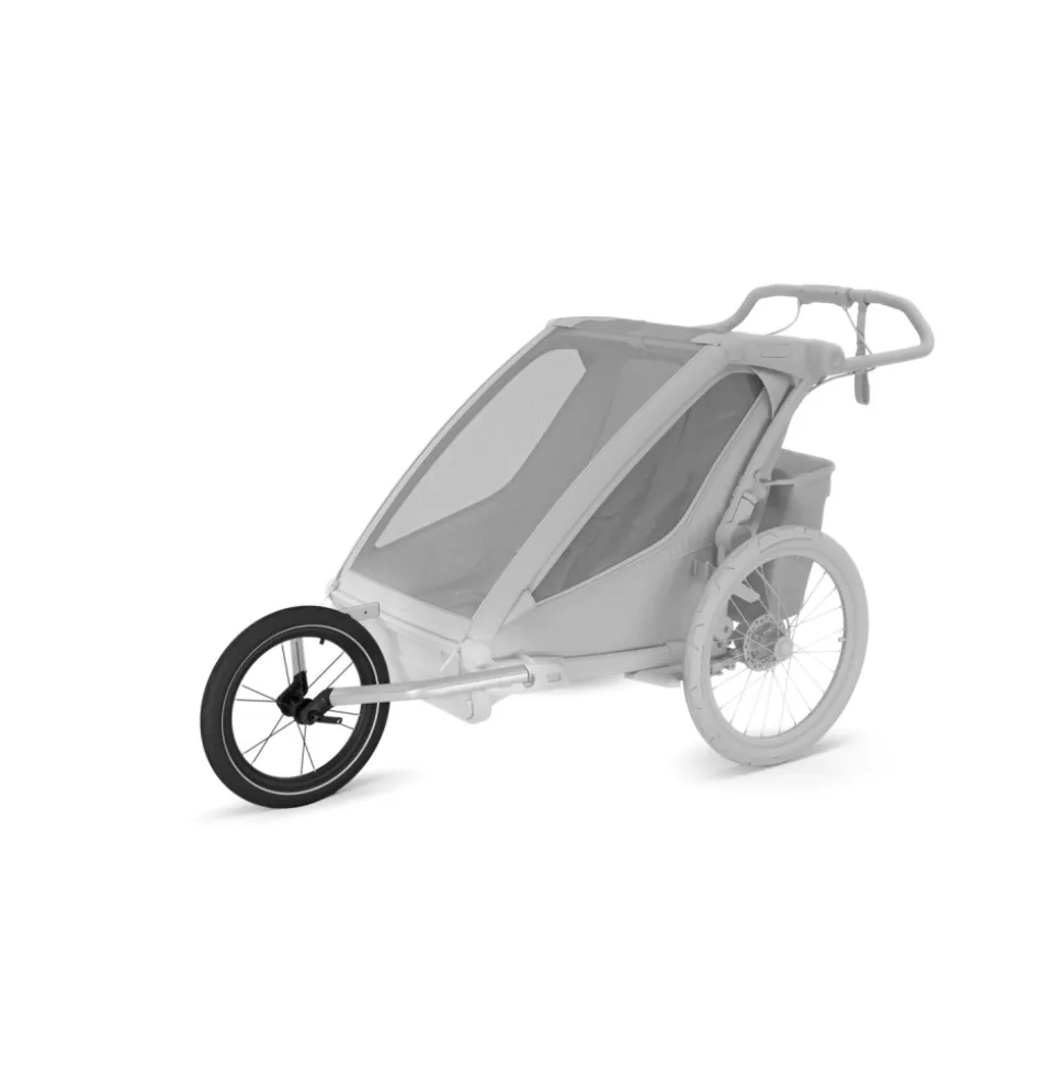 Pack remorque vélo chariot cross 2 places faded khaki + kit jogging