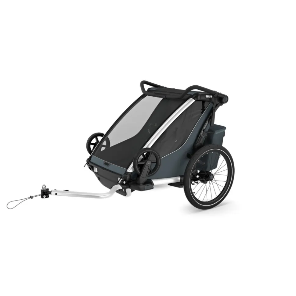Pack remorque vélo chariot cross 2 dark slate + assise pour nouveau-né infant sling
