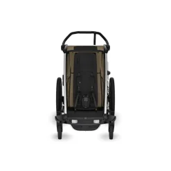 Pack remorque vélo chariot cross 1 faded khaki + assise pour nouveau-né infant sling