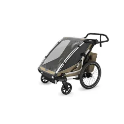 Pack remorque vélo chariot cross 1 faded khaki + assise pour nouveau-né infant sling