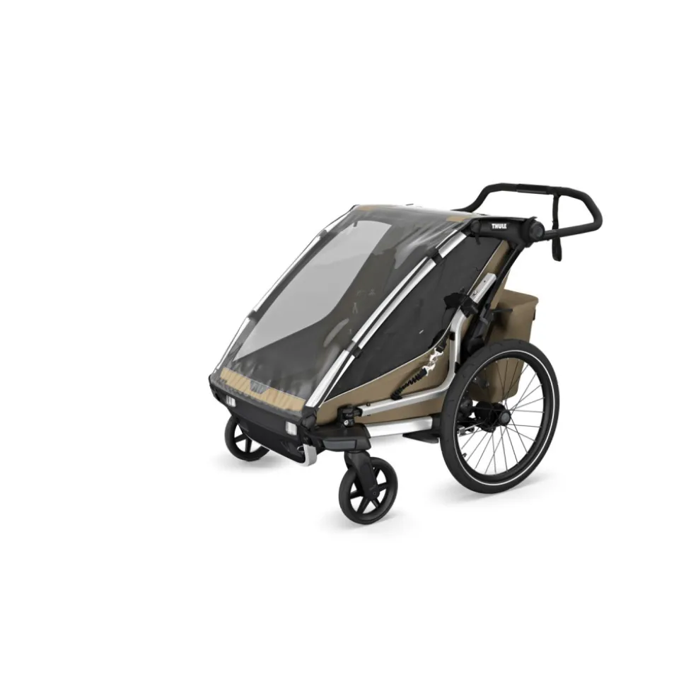 Pack remorque vélo chariot cross 1 faded khaki + assise pour nouveau-né infant sling