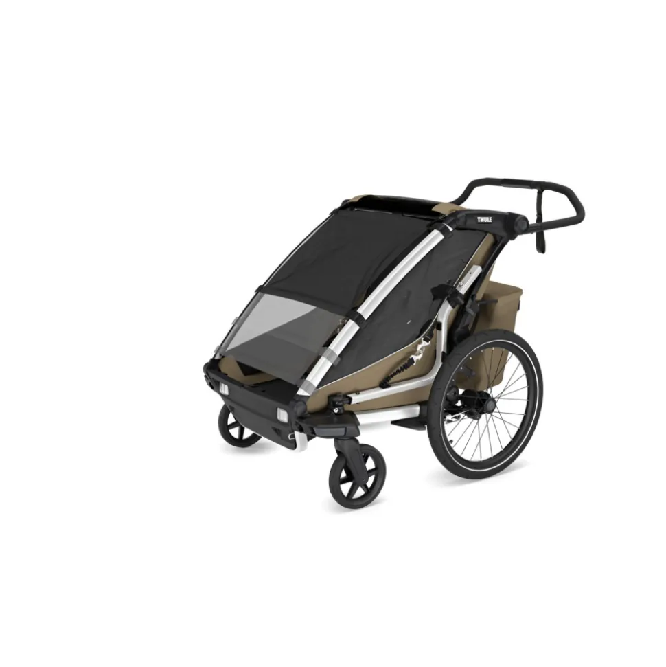 Pack remorque vélo chariot cross 1 faded khaki + assise pour nouveau-né infant sling