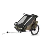Pack remorque vélo chariot cross 2 faded khaki + assise pour nouveau-né infant sling + kit jogging