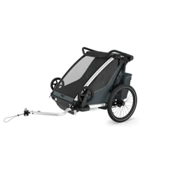 Pack remorque vélo chariot cross 2 dark slate + assise pour nouveau-né infant sling + kit jogging