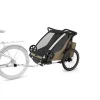 Pack remorque vélo chariot cross 2 faded khaki + assise pour nouveau-né infant sling