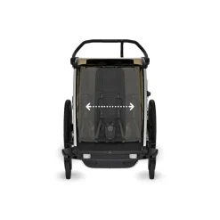 Pack remorque vélo chariot cross 2 faded khaki + assise pour nouveau-né infant sling