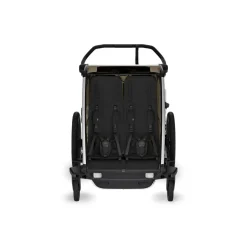 Pack remorque vélo chariot cross 2 faded khaki + assise pour nouveau-né infant sling