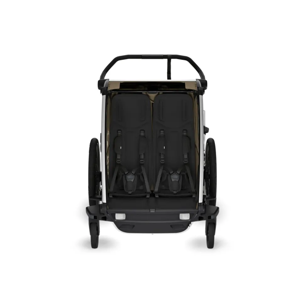 Pack remorque vélo chariot cross 2 faded khaki + assise pour nouveau-né infant sling