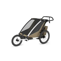 Pack remorque vélo chariot cross 2 faded khaki + assise pour nouveau-né infant sling