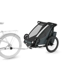 Pack remorque vélo chariot cross 1 dark slate + assise pour nouveau-né infant sling