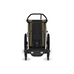 Pack remorque vélo chariot cross 1 faded khaki + assise pour nouveau-né infant sling + kit jogging
