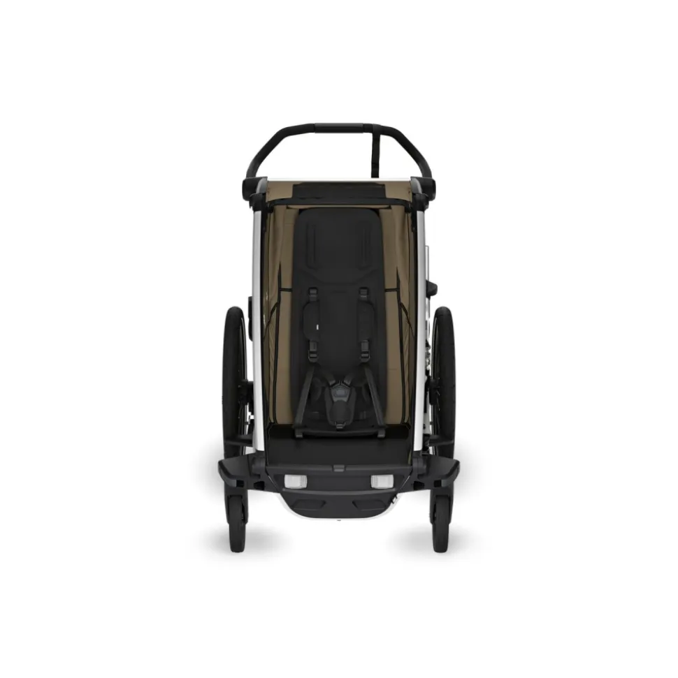 Pack remorque vélo chariot cross 1 faded khaki + assise pour nouveau-né infant sling + kit jogging