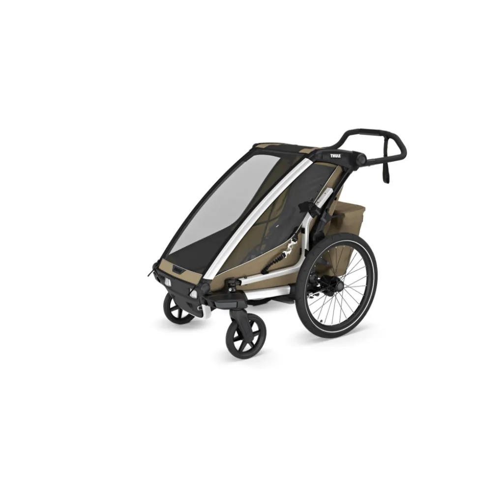 Pack remorque vélo chariot cross 1 faded khaki + assise pour nouveau-né infant sling + kit jogging