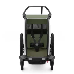 Pack remorque vélo chariot lite 1 place vintage green + kit jogging