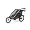Pack remorque vélo chariot lite 2 places vintage green + assise pour nouveau-né infant sling