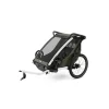 Pack remorque vélo chariot lite 2 places vintage green + kit jogging