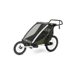 Pack remorque vélo chariot lite 2 places vintage green + kit jogging