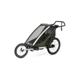 Pack remorque vélo chariot lite 1 place vintage green + assise pour nouveau-né infant sling