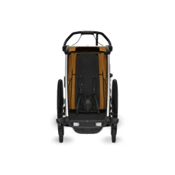 Pack remorque vélo chariot sport 1 place natural gold + kit jogging