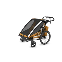 Pack remorque vélo chariot sport 2 natural gold + assise pour nouveau-né infant sling + kit jogging