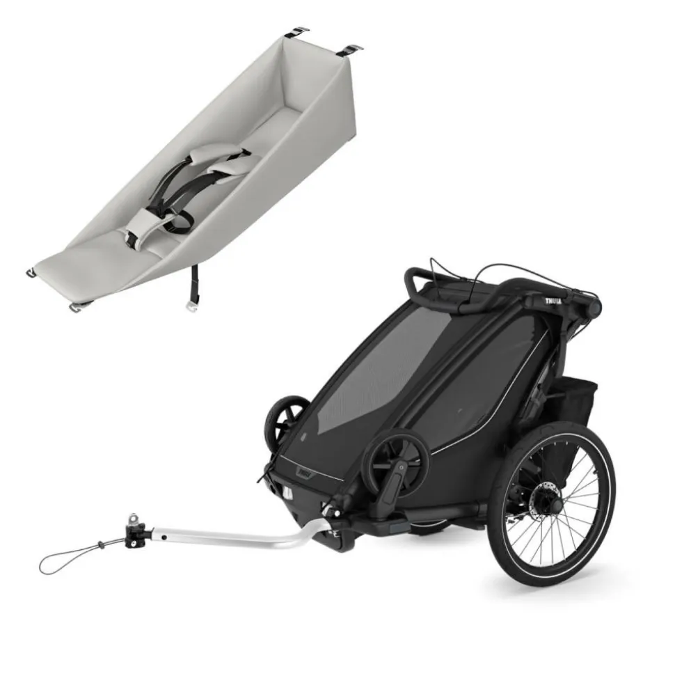Pack remorque vélo chariot sport 1 black + assise pour nouveau-né infant sling