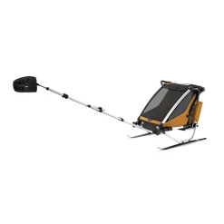 Pack remorque vélo chariot sport 2 natural gold + assise pour nouveau-né infant sling