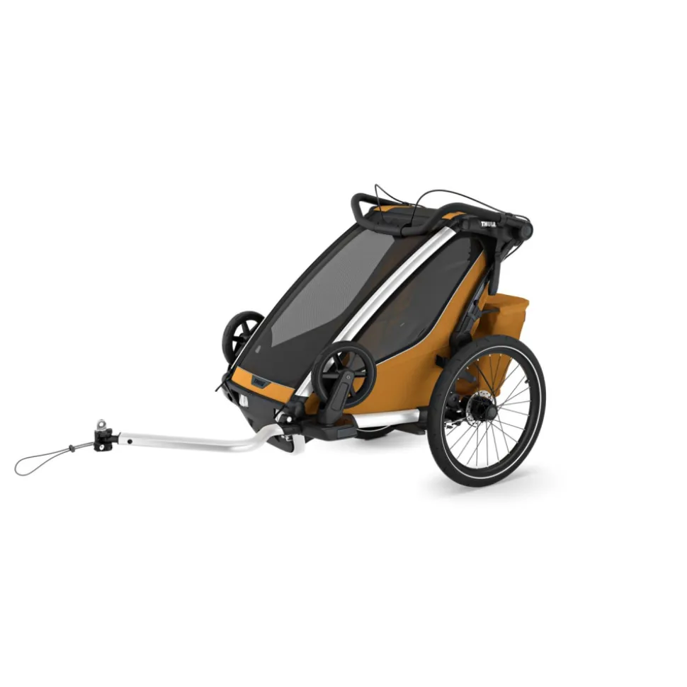 Pack remorque vélo chariot sport 1 natural gold + assise pour nouveau-né infant sling + kit jogging