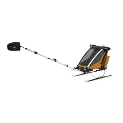 Pack remorque vélo chariot sport 1 natural gold + assise pour nouveau-né infant sling + kit jogging