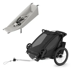 Pack remorque vélo chariot sport 2 black + assise pour nouveau-né infant sling