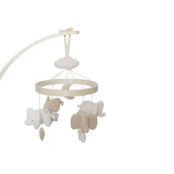 Pack support mobile bébé bois + mobile d’éveil bébé elephant tales
