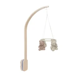 Pack support mobile bébé bois + mobile d’éveil bébé teddy bear wild rose et naturel