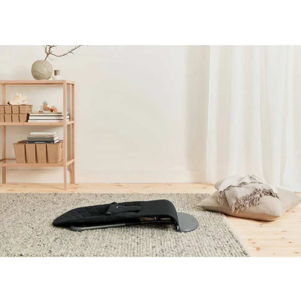 Pack transat bliss tissé matelassage pétale noir avec arche de jeux yeux espiègles