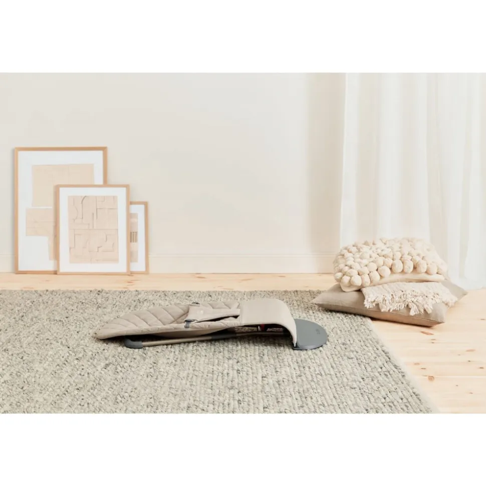 Pack transat bliss tissé matelassage pétale gris sable avec arche de jeux yeux espiègles