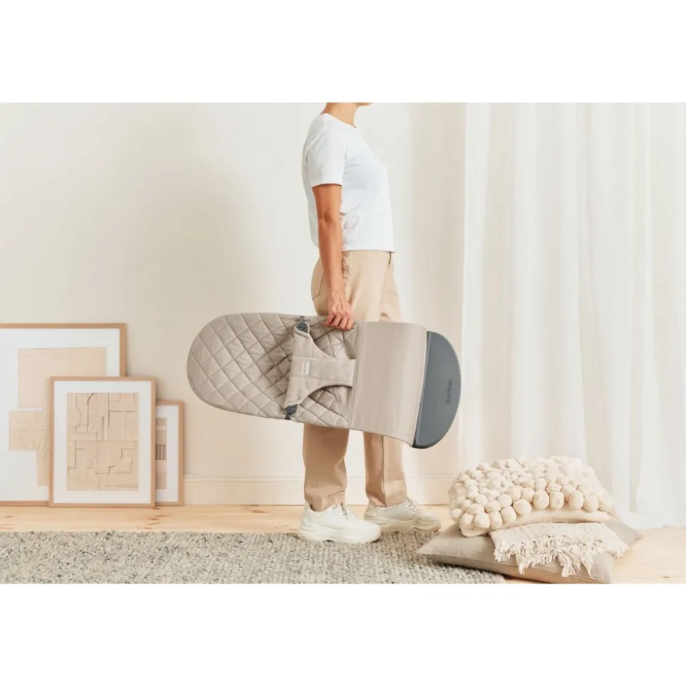 Pack transat bliss tissé matelassage pétale gris sable avec arche de jeux yeux espiègles