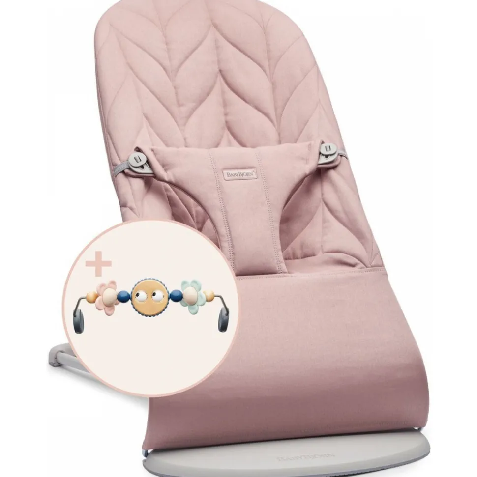 Pack transat bliss tissé matelassage pétale rose avec arche de jeux yeux espiègles