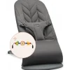 Pack transat bliss tissé matelassage pétale anthracite avec arche de jeux yeux espiègles