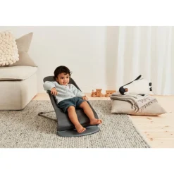 Pack transat bliss tissé matelassage pétale anthracite avec arche de jeux yeux espiègles