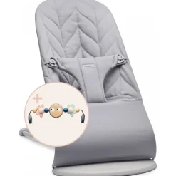Pack transat bliss tissé matelassage pétale gris clair avec arche de jeux yeux espiègles