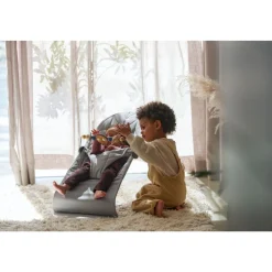 Pack transat bliss tissé matelassage pétale gris clair avec arche de jeux yeux espiègles