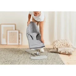 Pack transat bliss tissé matelassage pétale gris clair avec arche de jeux yeux espiègles