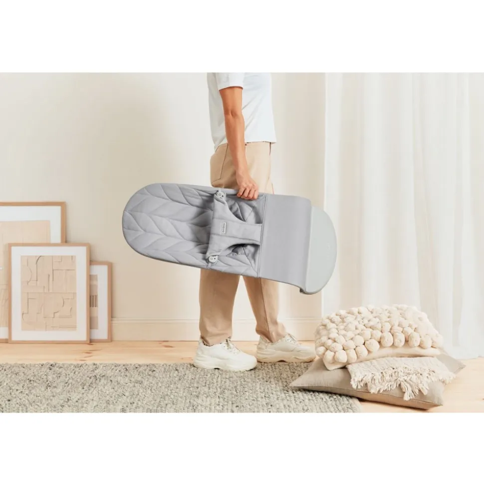 Pack transat bliss tissé matelassage pétale gris clair avec arche de jeux yeux espiègles