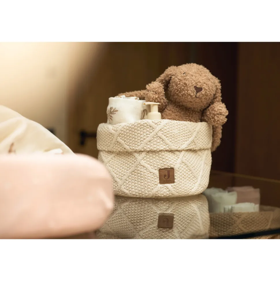 Panier de rangement check knit oatmeal