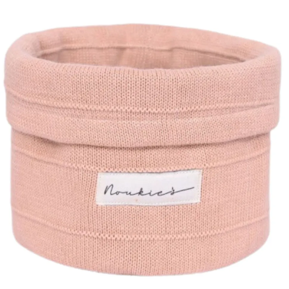 Panier de rangement en coton bio mix & match - rose