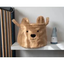 Panier de rangement teddy brun 25 x 20 cm