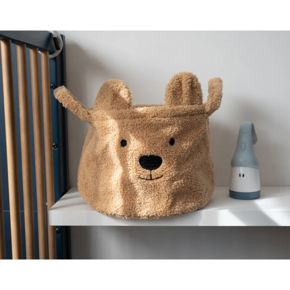 Panier de rangement teddy brun 25 x 20 cm