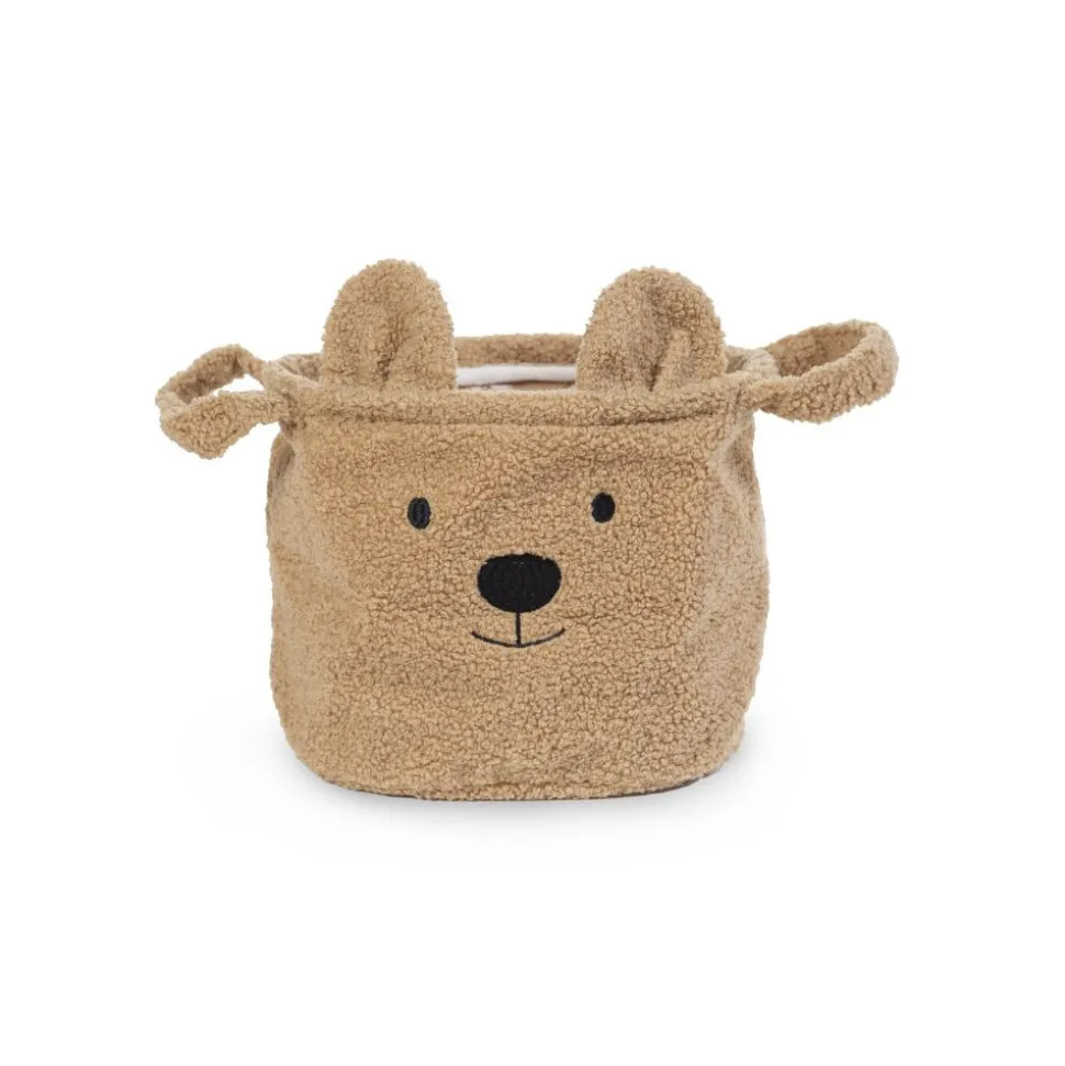 Panier de rangement teddy brun 25 x 20 cm