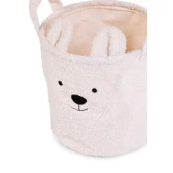 Panier de rangement teddy écru 40 x 40 cm
