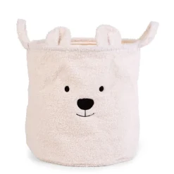 Panier de rangement teddy écru 40 x 40 cm