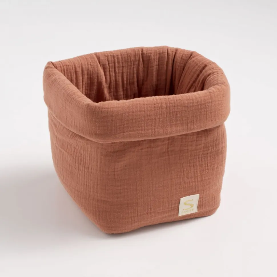 Panier de rangement uni terracotta