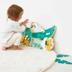 Panneau d'activités en bois busy board crocodile tropik